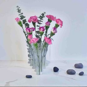 A set of 15 triangular connected tube vases