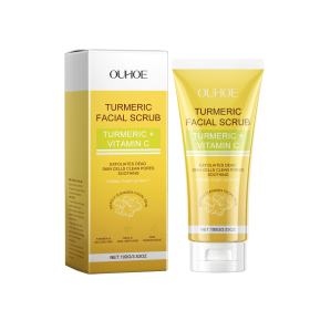 OUHOE Turmeric Exfoliating Facial Scrub, Gently Repair Dead Skin Exfoliating Bright And Smooth Skin