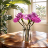 Large diamond-shaped glass hardware-edged vase