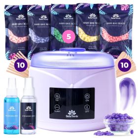 Waxing Kit for Women Men Hard Wax Kit for Hair Removal Wax Warmer for Face Legs Eyebrows Body Bikini Home Melter Wax Pot Machine Hard Wax Beads K (Brand: Bella Verde)