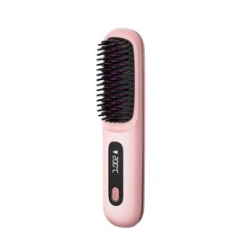 Portable Cordless Hair Straightening Comb With LED Display (Type: Beauty Tools, Color: Pink)