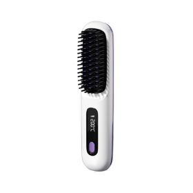 Portable Cordless Hair Straightening Comb With LED Display (Type: Beauty Tools, Color: White)
